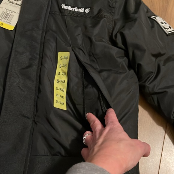 Kids Black Timberland Winter Coat - Picture 7 of 16